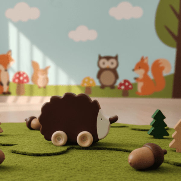 Wooden Hedgehog Rolling